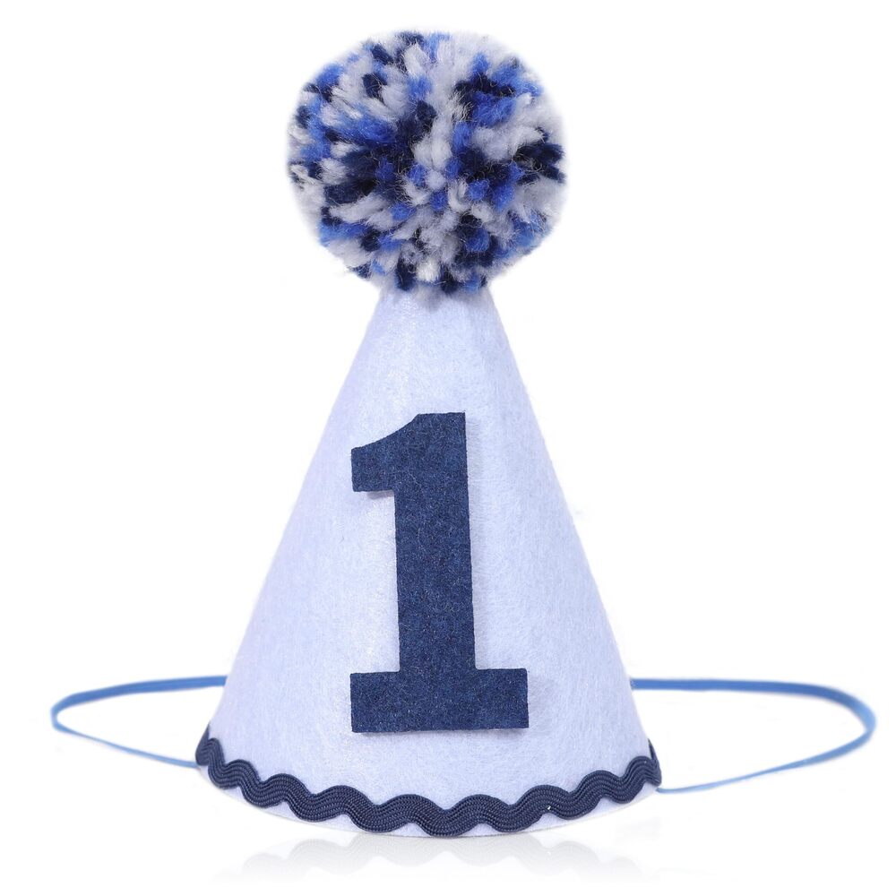 6359 Boy 1st Birthday Party Hat - First Birthday Decorations, Baby Blue